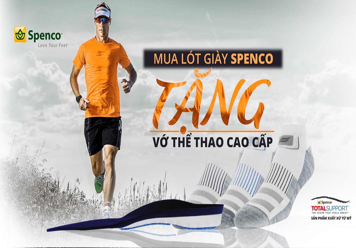 Chương trình mua 1 lót giày sức khỏe Spenco tặng ngay vỡ Mỹ nhập khẩu cao cấp
